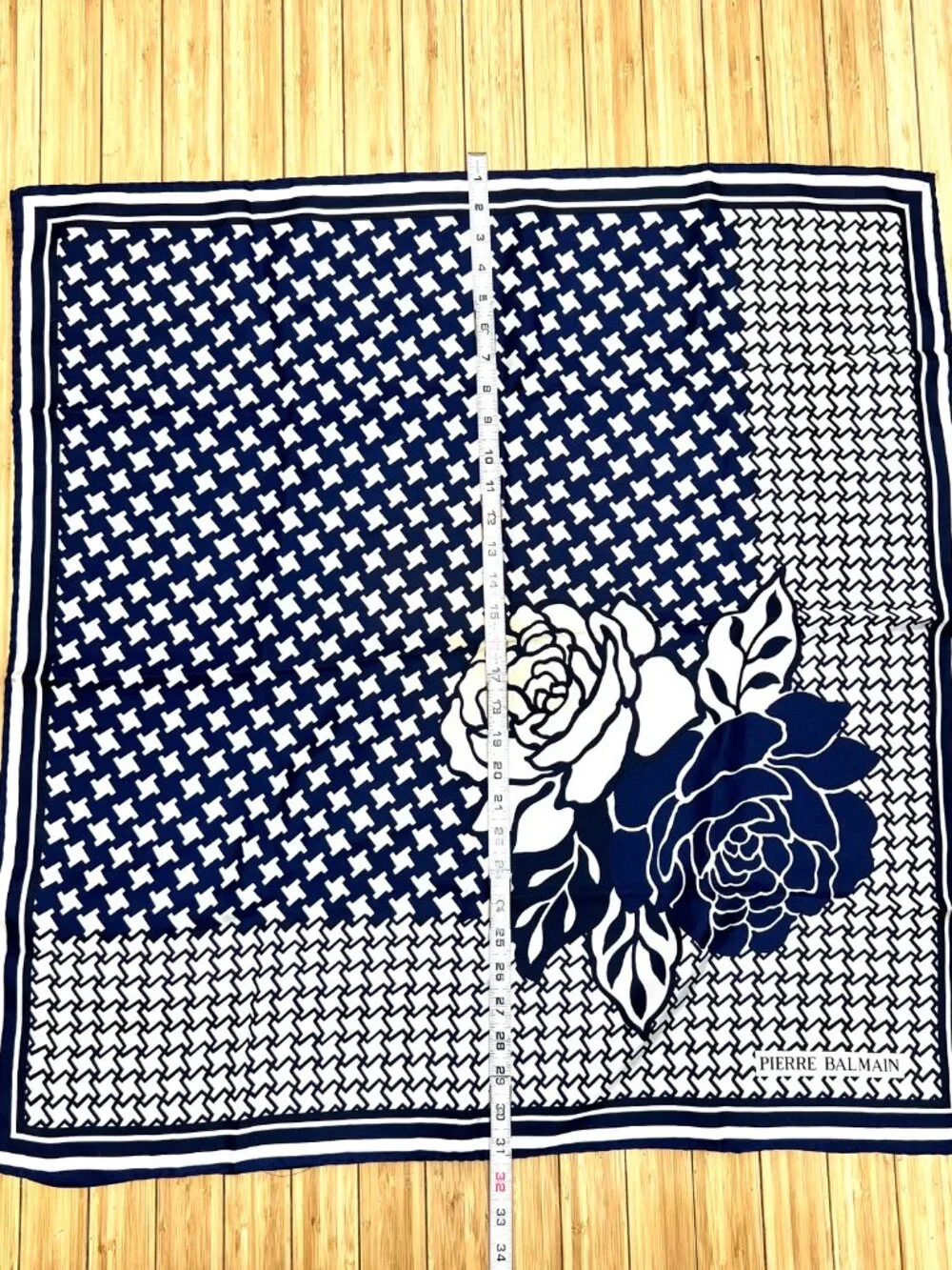 Vintage Pierre Balmain 100% silk scarf satin 30